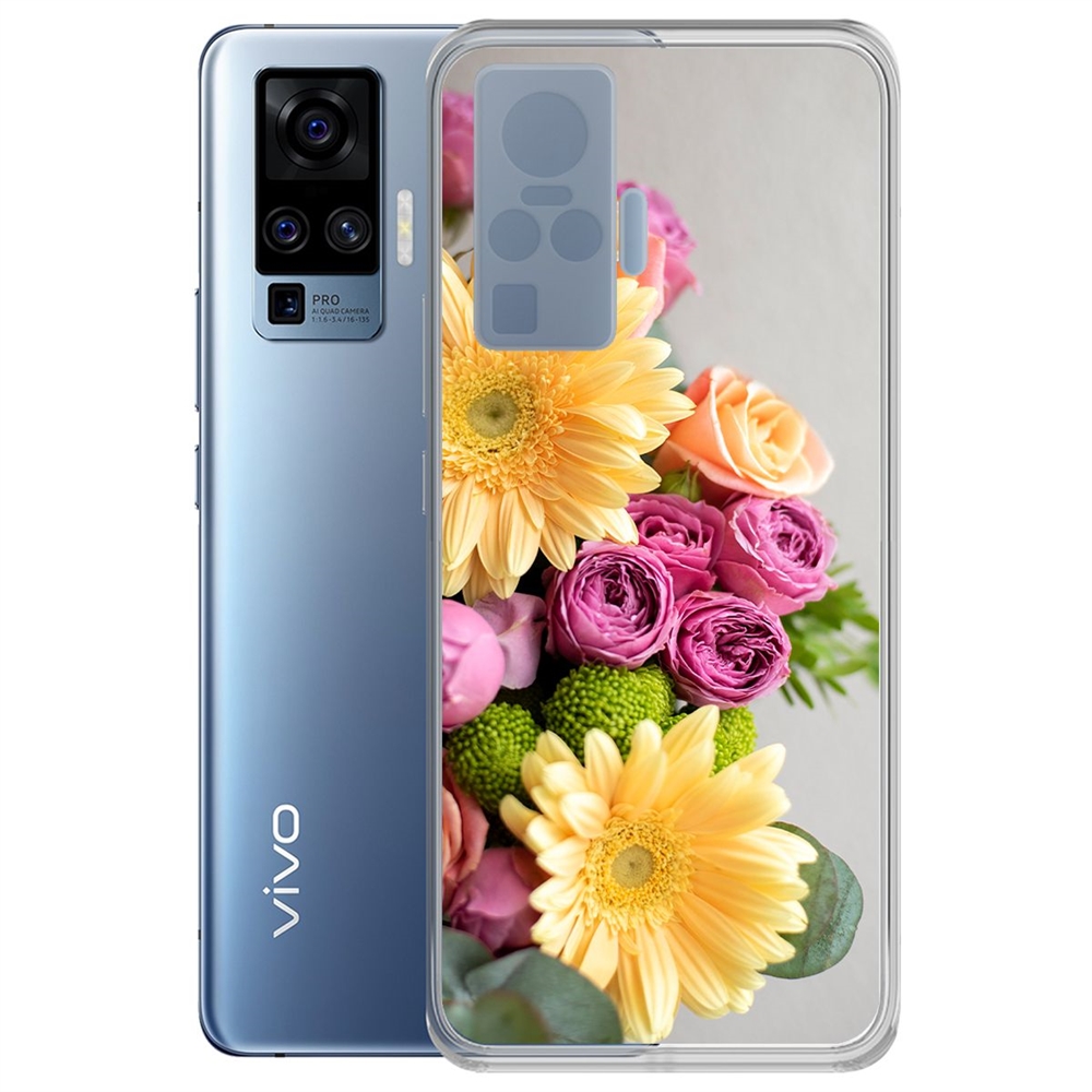 фото Чехол-накладка krutoff clear case букет для vivo x50 pro