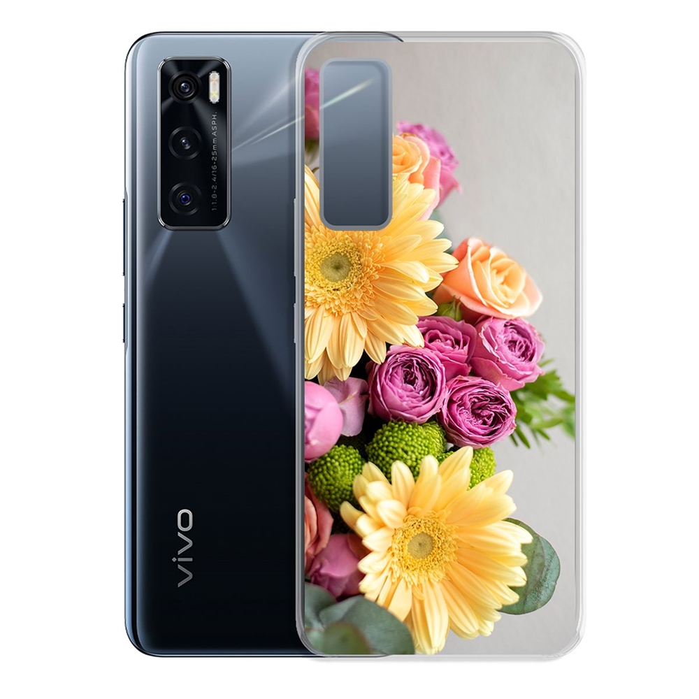 

Чехол-накладка Krutoff Clear Case Букет для Vivo V20 SE