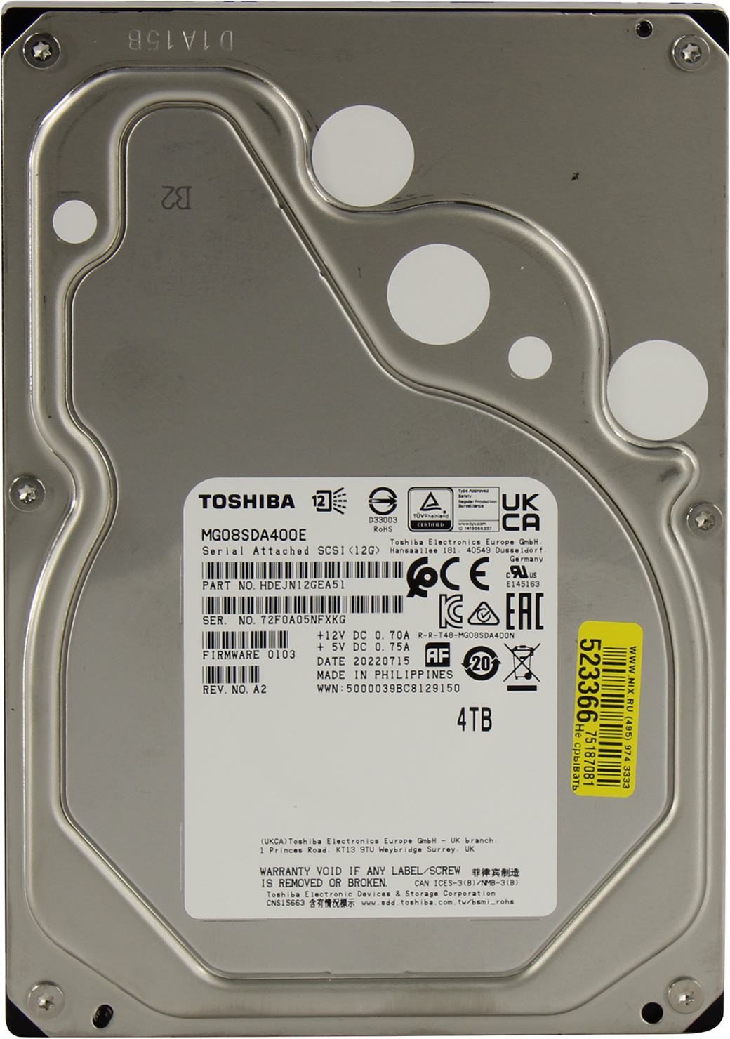 фото Жесткий диск toshiba 4 тб (mg08sda400n)