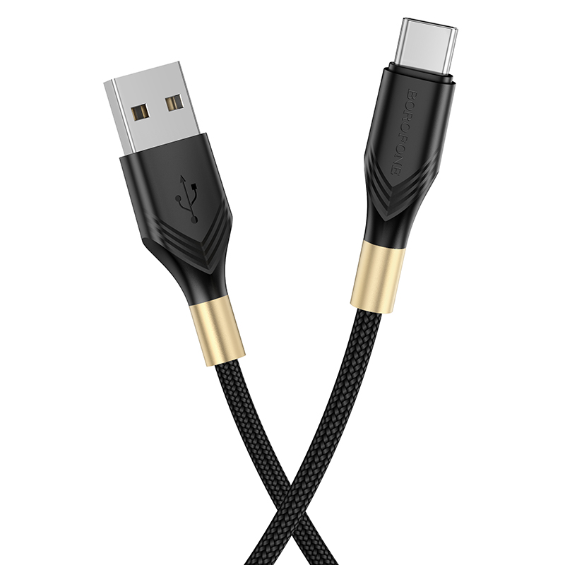

Дата-кабель USB 3.0A для Type-C Borofone BX92 нейлон 1м Black, BX92a