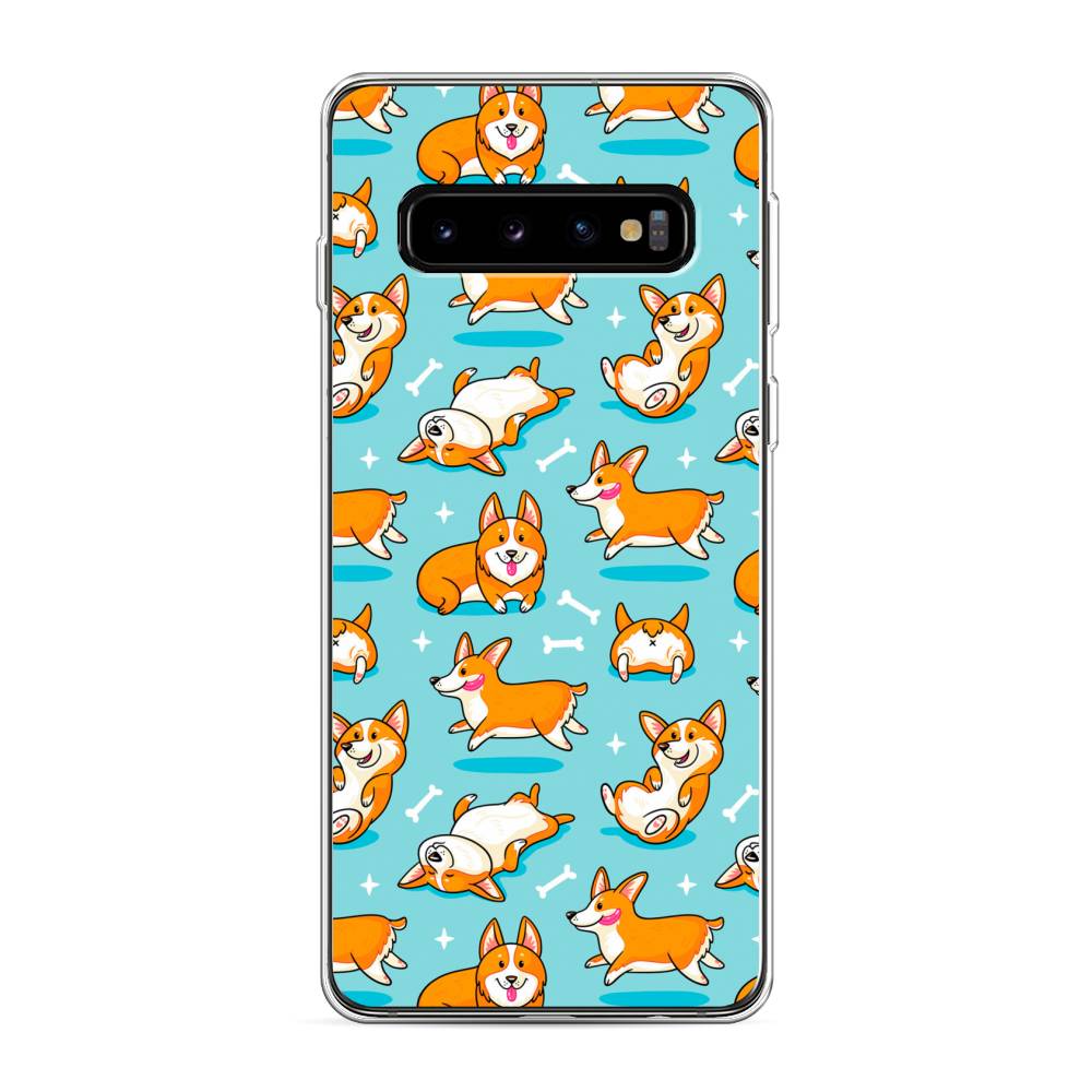

Чехол Awog на Samsung Galaxy S10 "Веселые корги", Разноцветный, 27050-2