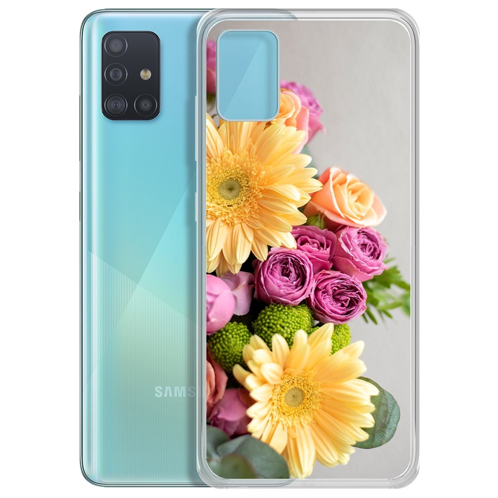 фото Чехол-накладка krutoff clear case букет для samsung galaxy a51 (a515)