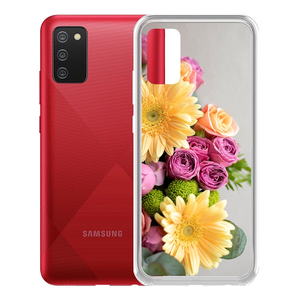 фото Чехол-накладка krutoff clear case букет для samsung galaxy a02s (a025)