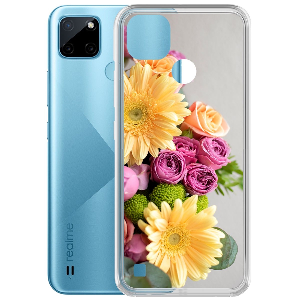 Чехол-накладка Krutoff Clear Case Букет для Realme C21Y