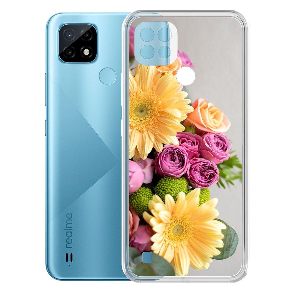 фото Чехол-накладка krutoff clear case букет для realme c21