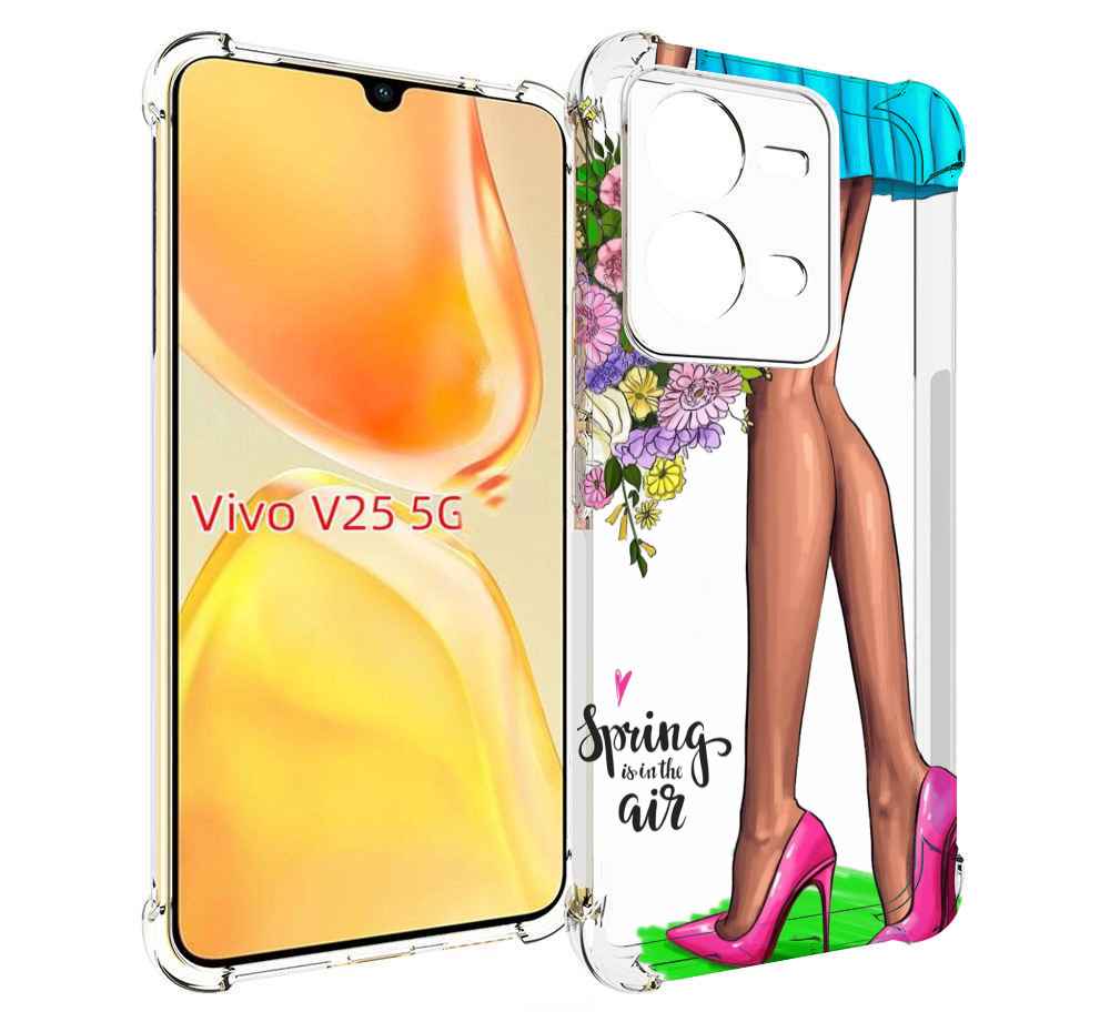 

Чехол MyPads Весна-в-воздухе женский для Vivo V25 5G / V25e, Прозрачный, Tocco