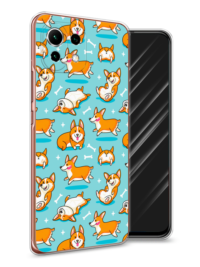 

Чехол Awog на Xiaomi Mi 11 Lite "Веселые корги", Разноцветный, 310250-2