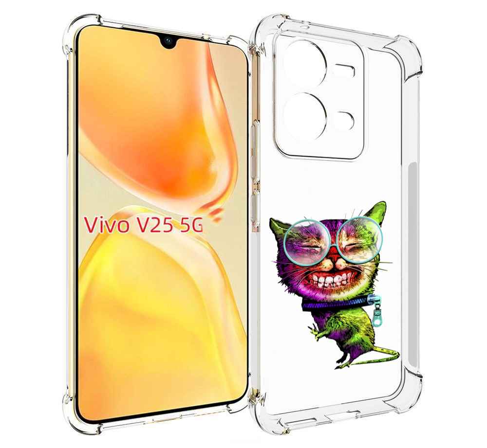 

Чехол MyPads Веселый кот для Vivo V25 5G / V25e, Прозрачный, Tocco