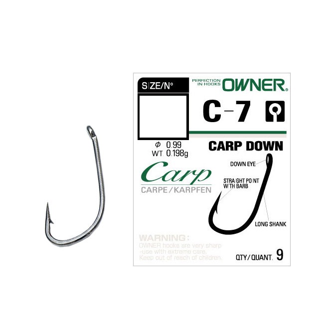 

Крючки Owner 53267/ С-7 № 10 CARP, Серебристый, 53267/С-7