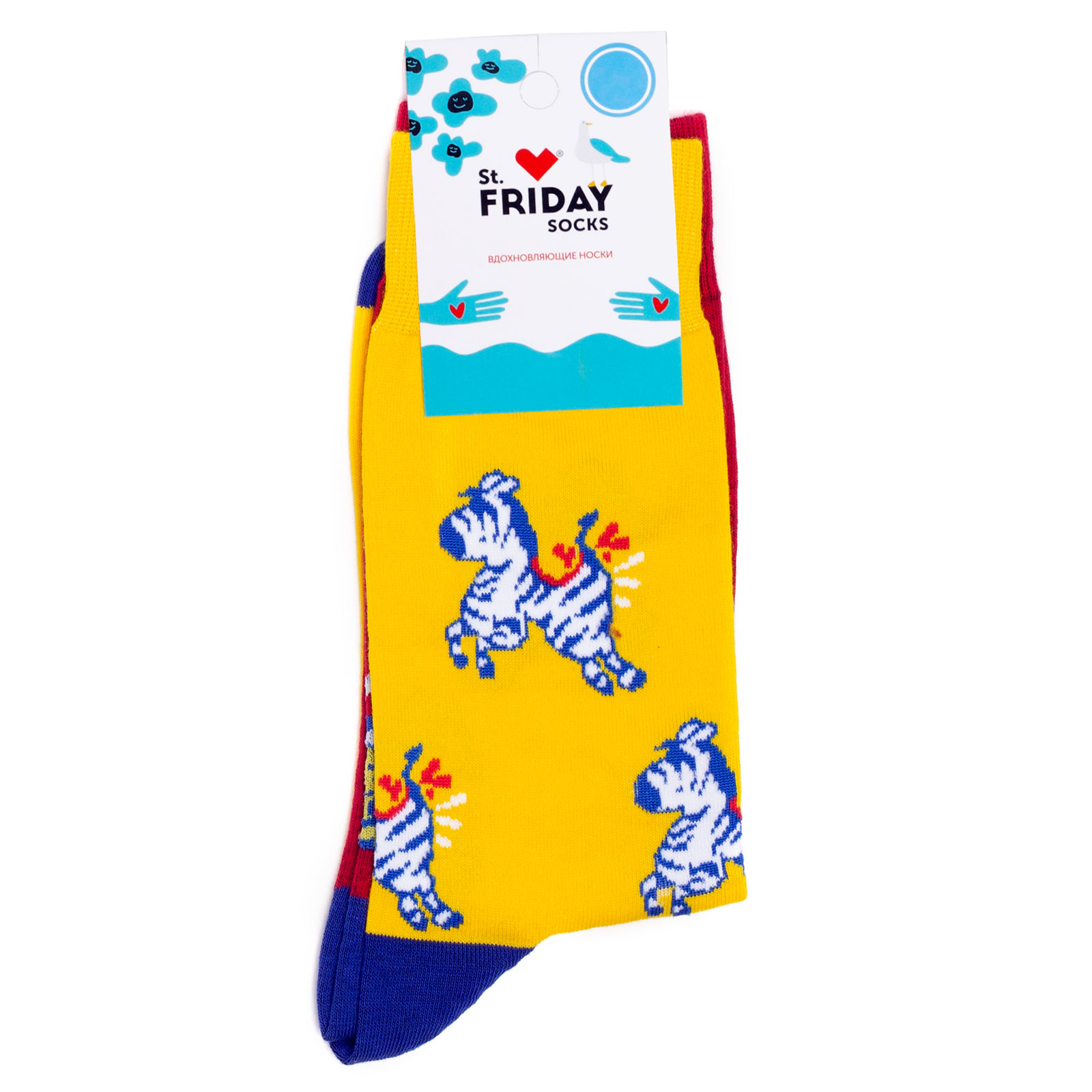 

Носки унисекс St. Friday Socks Za-Poloski-Kus желтый/красный 34-37, Za-Poloski-Kus