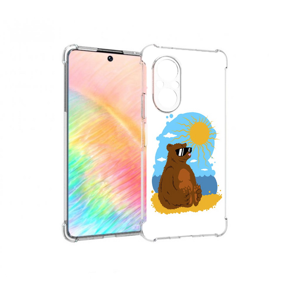 

Чехол MyPads Tocco для Honor 50 SE медведь на чиле (PT223907.20.468), Прозрачный, Tocco