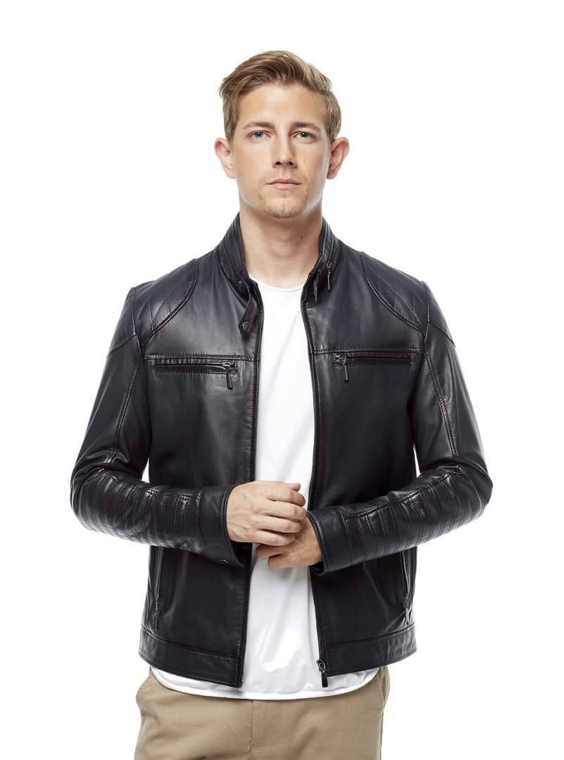 

Кожаная куртка мужская Hodore H35-5069L синяя 2XL (товары доставляются из-за рубежа), Синий, H35-5069L