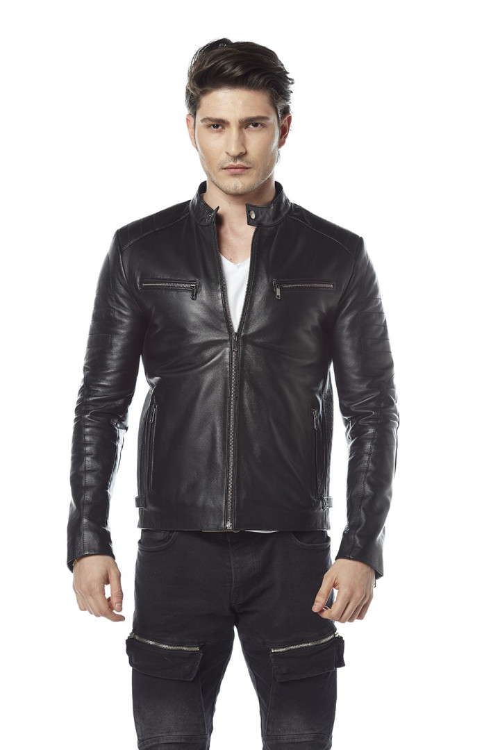 

Кожаная куртка мужская Hodore H35-215S черная 2XL (товары доставляются из-за рубежа), Черный, H35-215S