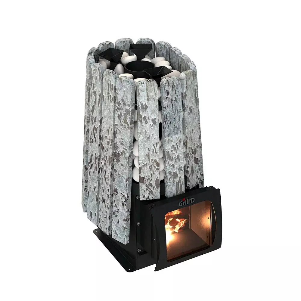 

Дровяная банная печь Grill'D Cometa Vega 350 Short Window Max Stone (Серпентинит), Aurora mini Long