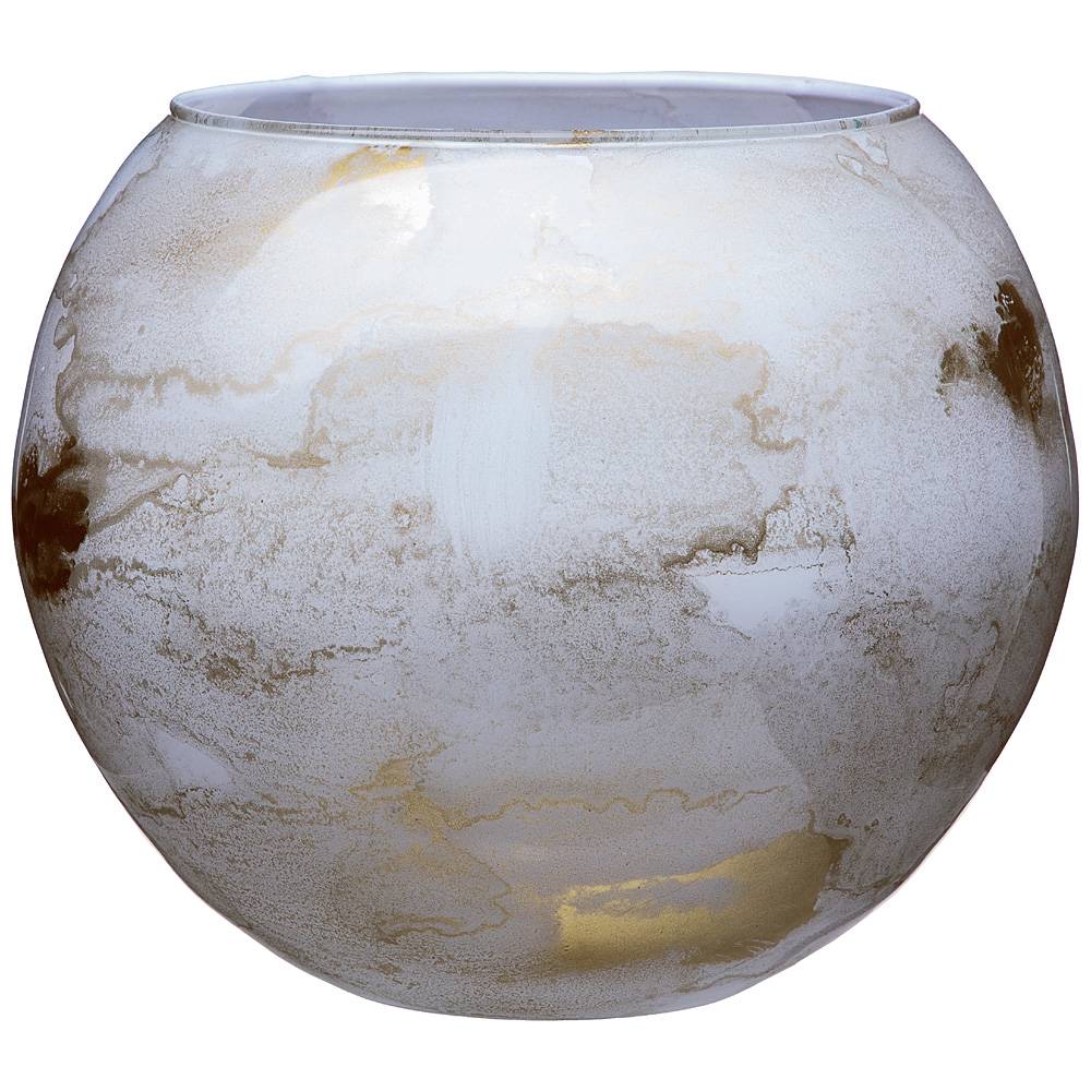 фото Ваза sfera "golden marble white" диаметр 20см franco