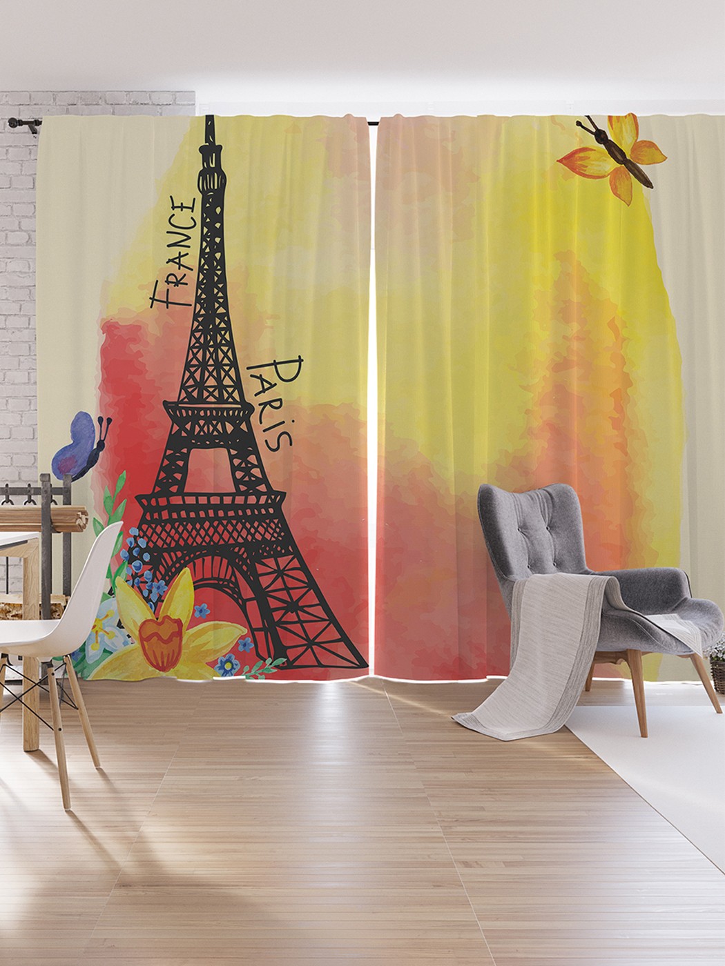 

Шторы под лён JoyArty "Красочная Франция", серия Oxford DeLux, 340х265 см, Красочная Франция