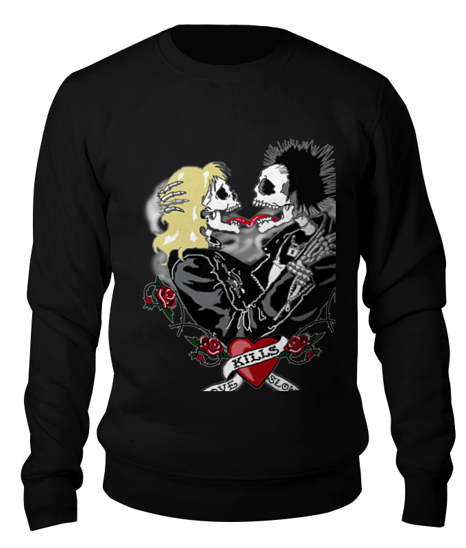 

Свитшот унисекс Printio Love kills slowly черный XL, Love kills slowly