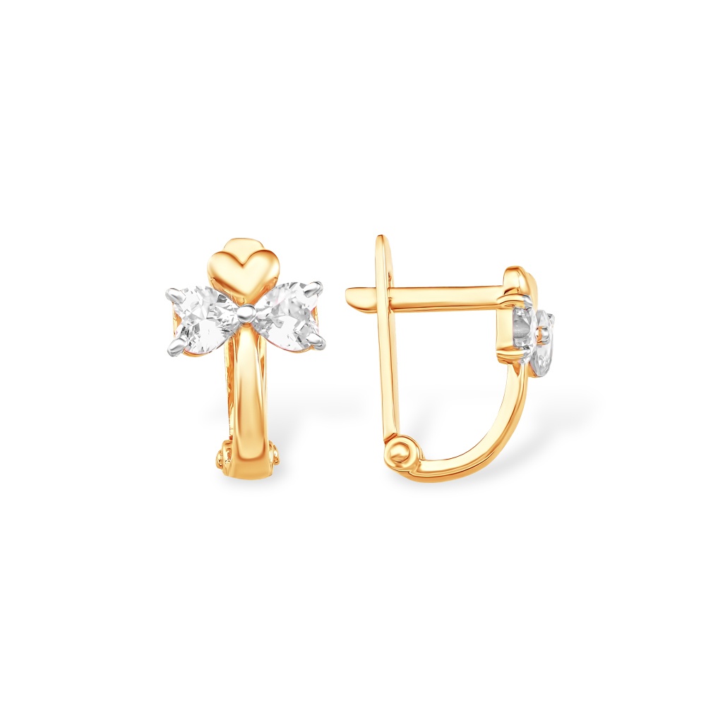 

Серьги из красного золота 585Gold 602001422, фианит, 602001422