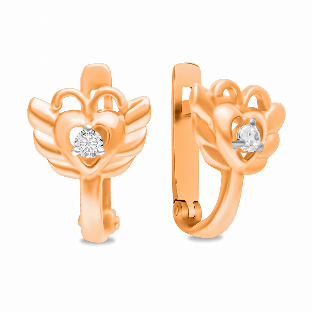 

Серьги из красного золота 585Gold 602001456, фианит, 602001456
