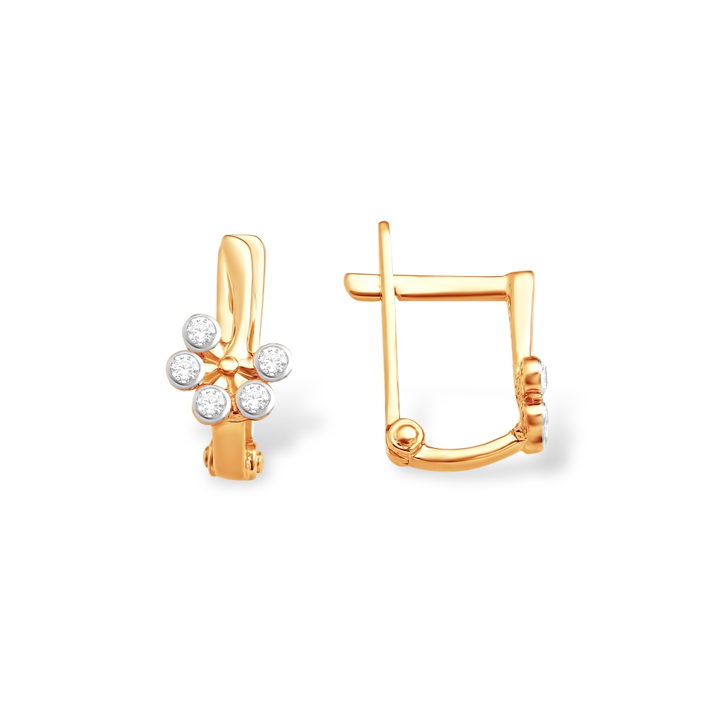 

Серьги из красного золота 585Gold 602001455, фианит, 602001455