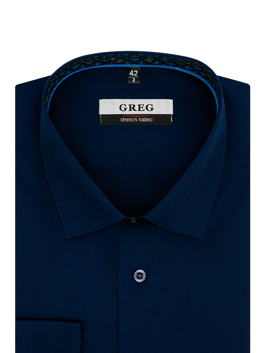

Рубашка мужская Greg 00-00003815 синяя 39, Синий, 00-00003815