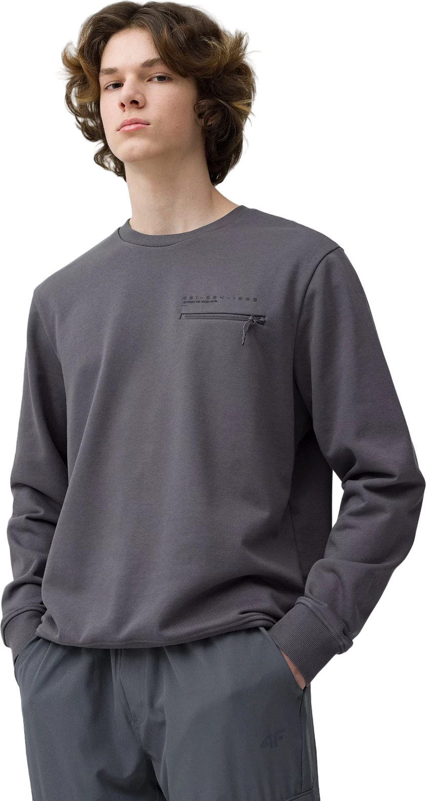 

Свитшот мужской SWEATSHIRT M225 4F серый S, SWEATSHIRT M225