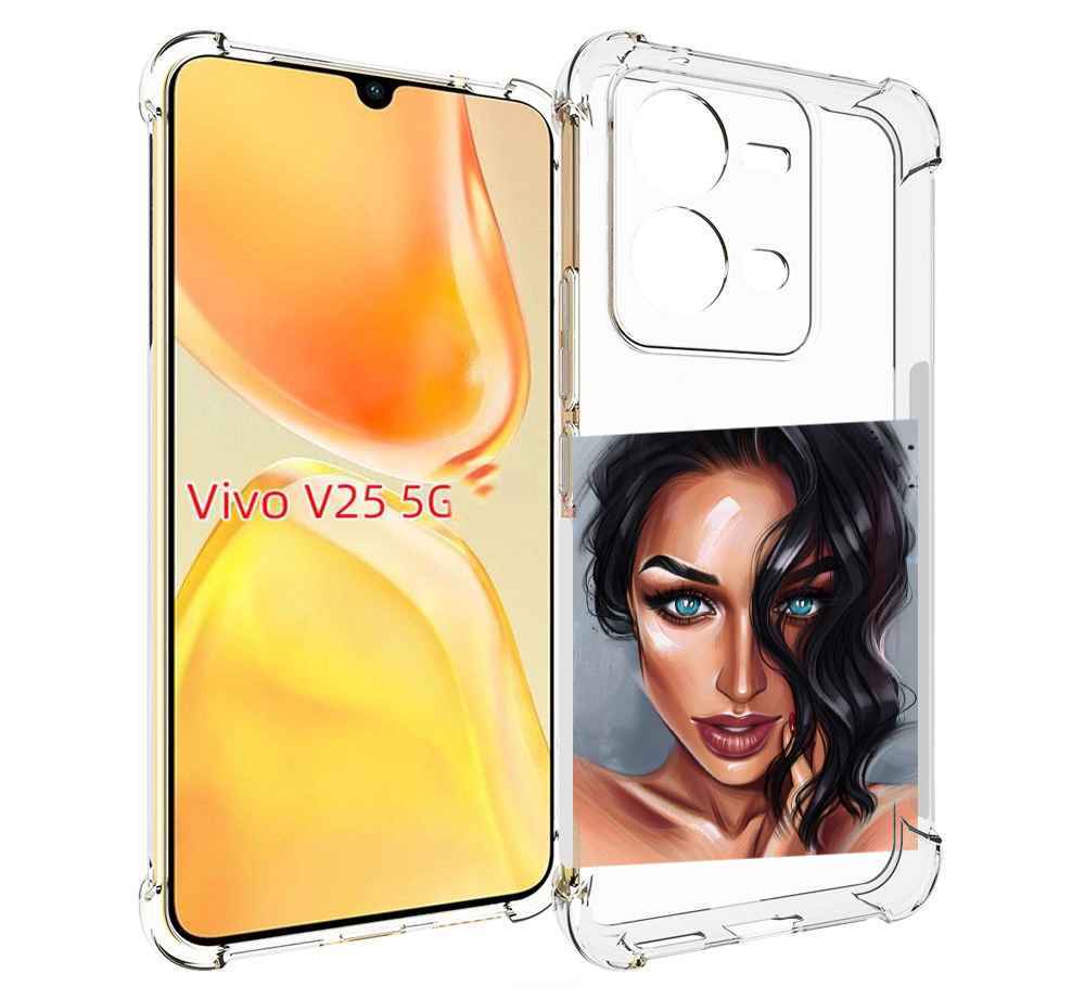 

Чехол MyPads Брюнетка для Vivo V25 5G / V25e, Прозрачный, Tocco