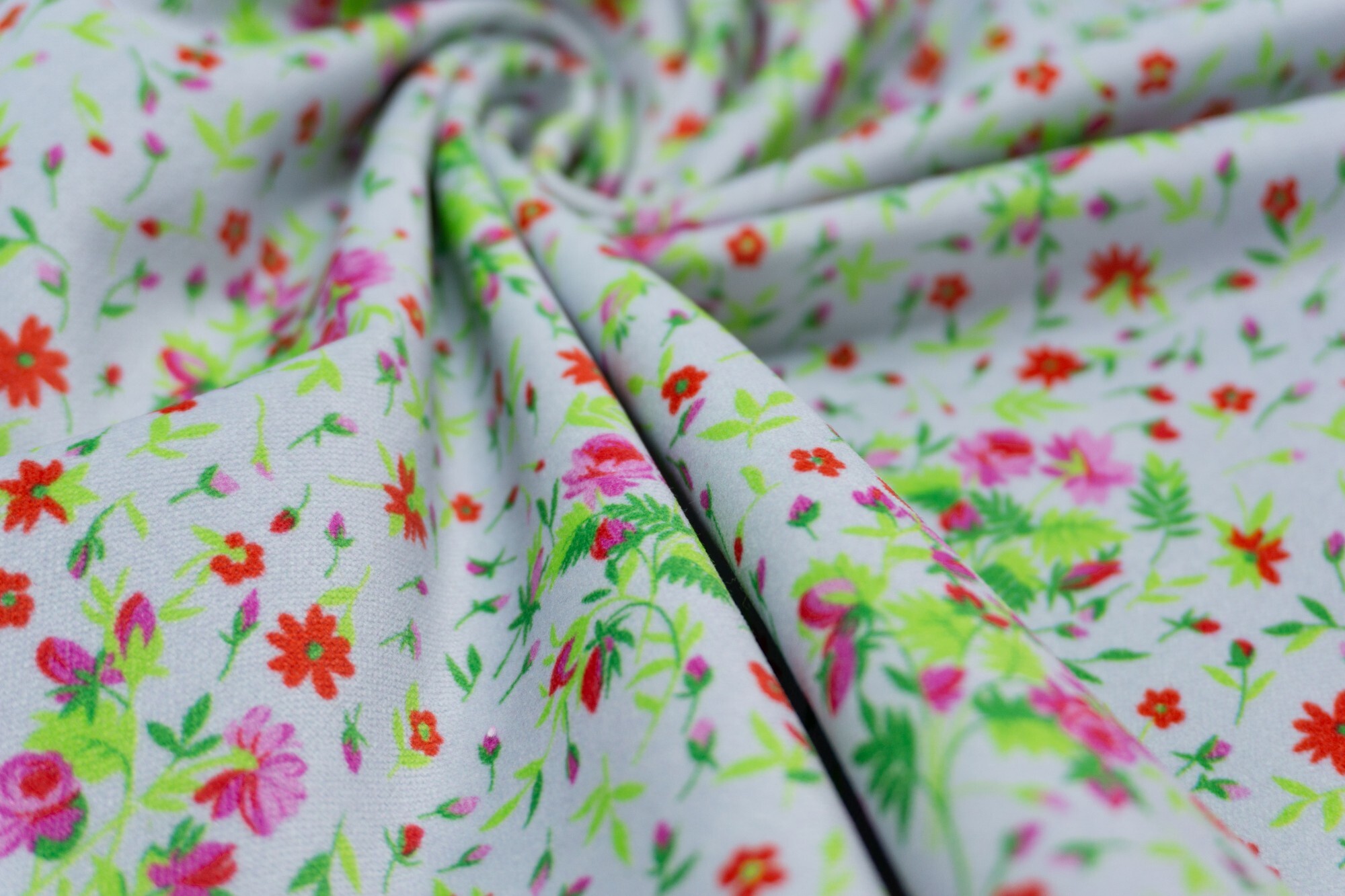 

Ткань UNOFABRIC No122-O велюр в мелкий цветочек 2м 200x144 см, Серый