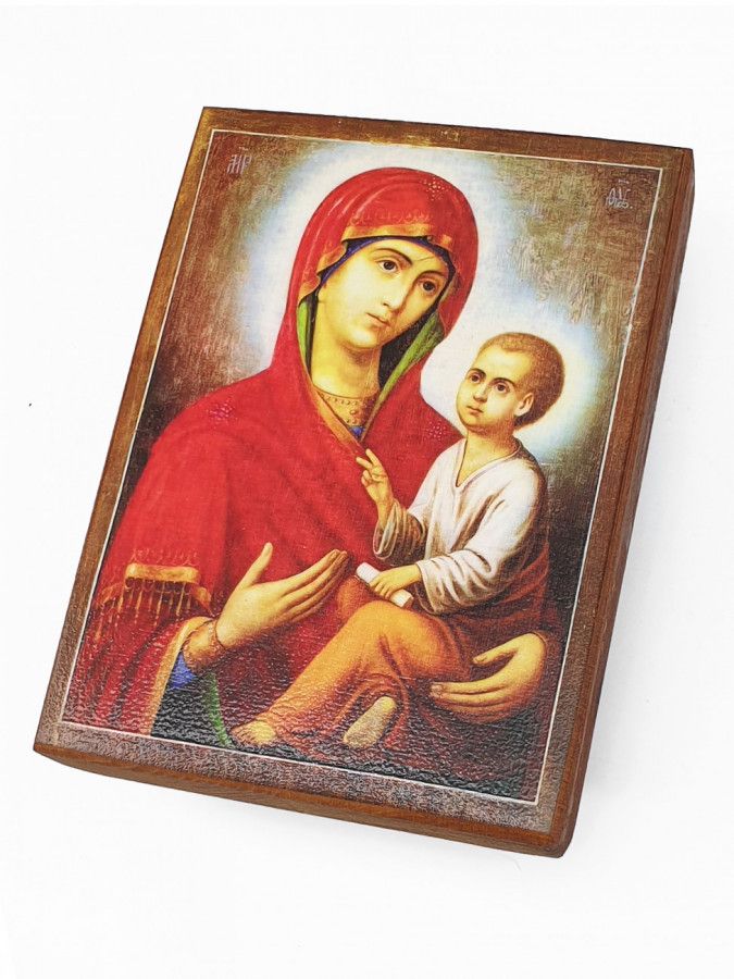 

Икона Пресвятой Богородицы Тихвинская, под старину, 15х20 см