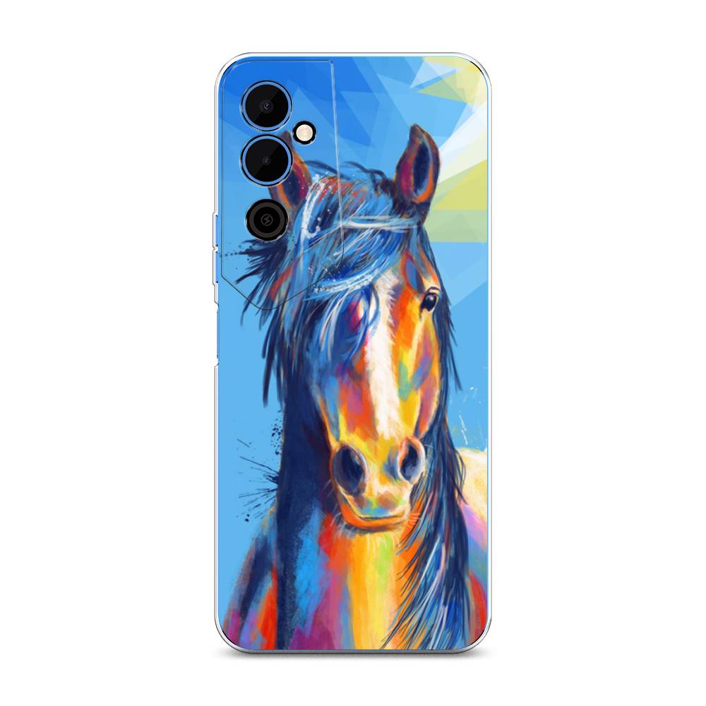 

Чехол для Tecno Pova Neo 2 "Лошадь арт 3", Голубой;желтый;синий, 302450-1