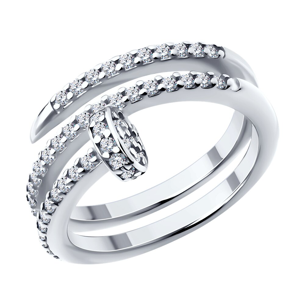 

Кольцо из серебра р.  Diamant 94-110-02048-1, фианит, 94-110-02048-1