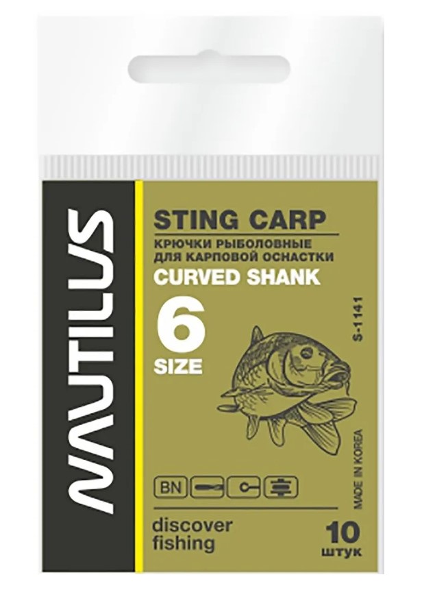 

Крючки nautilus sting carp #6 s-1141, 00-00017667