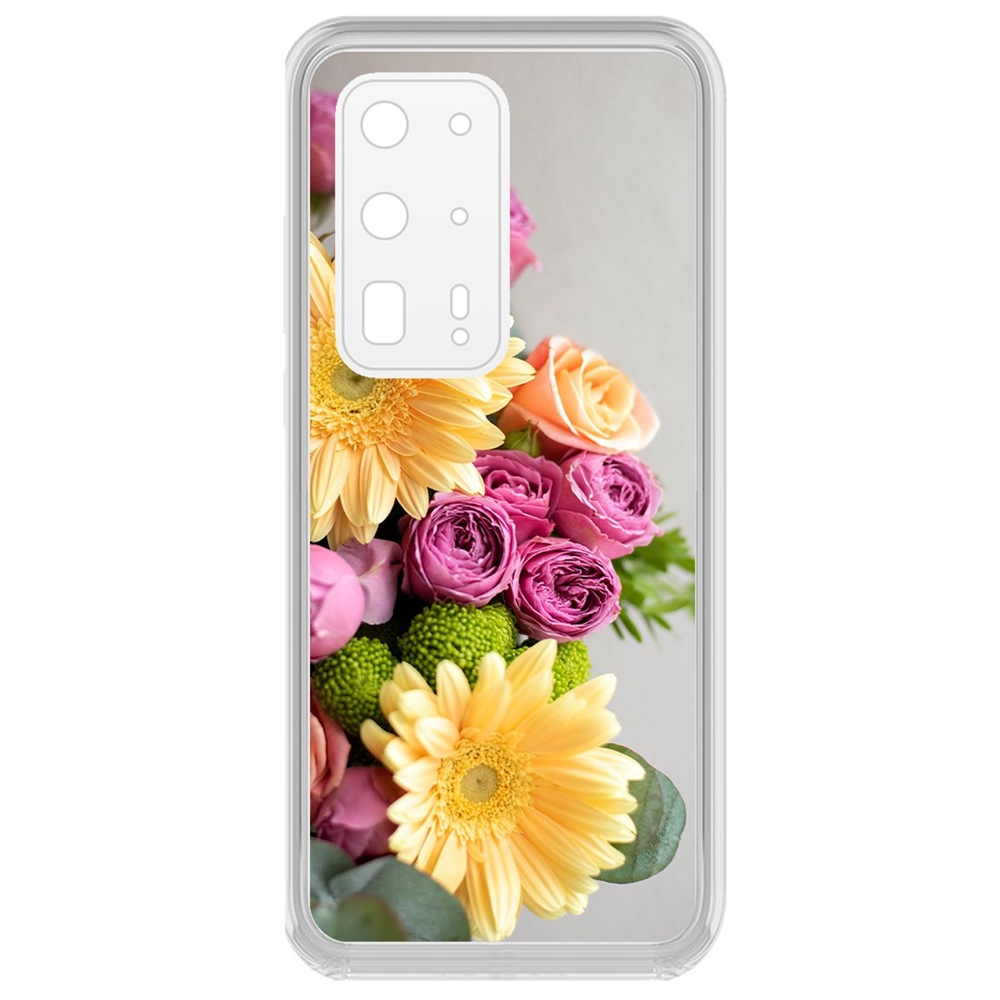 фото Чехол-накладка krutoff clear case букет для huawei p40 pro+