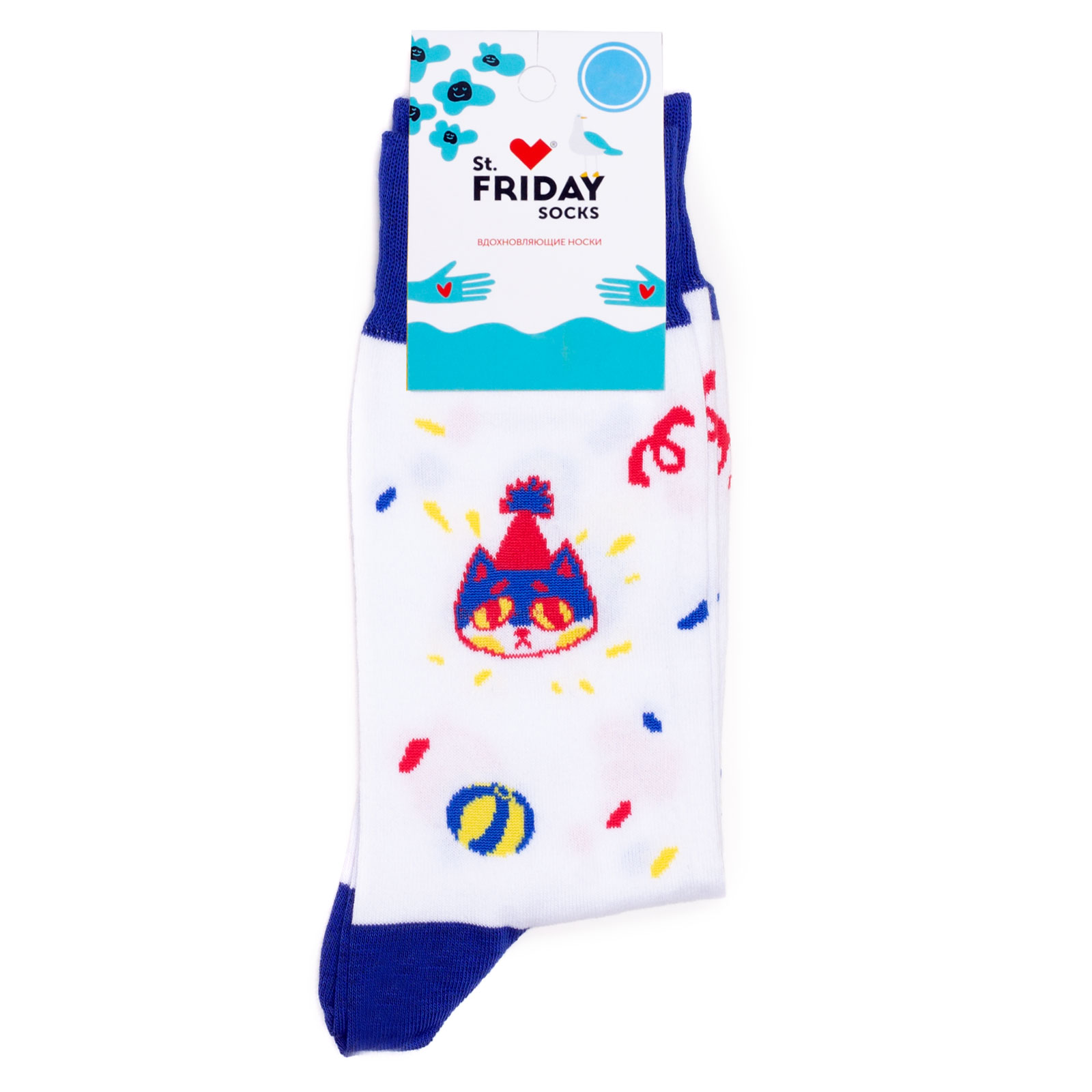 

Носки унисекс St. Friday Socks Kotik-Srednego-Vozrasta разноцветные, Белый;синий, Kotik-Srednego-Vozrasta