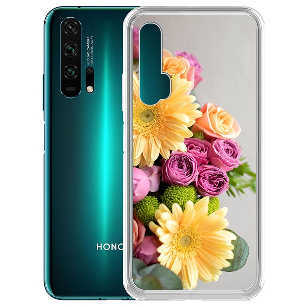 фото Чехол-накладка krutoff clear case букет для honor 20 pro/nova 5t