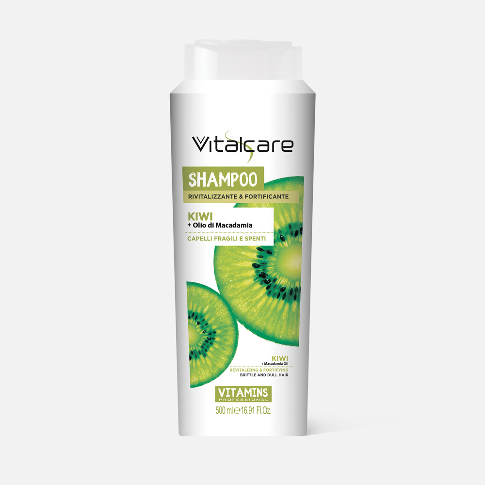 Шампунь Vitalcare Vitamins Kiwi для тусклых и хрупких волос с маслом макадамии 500 мл