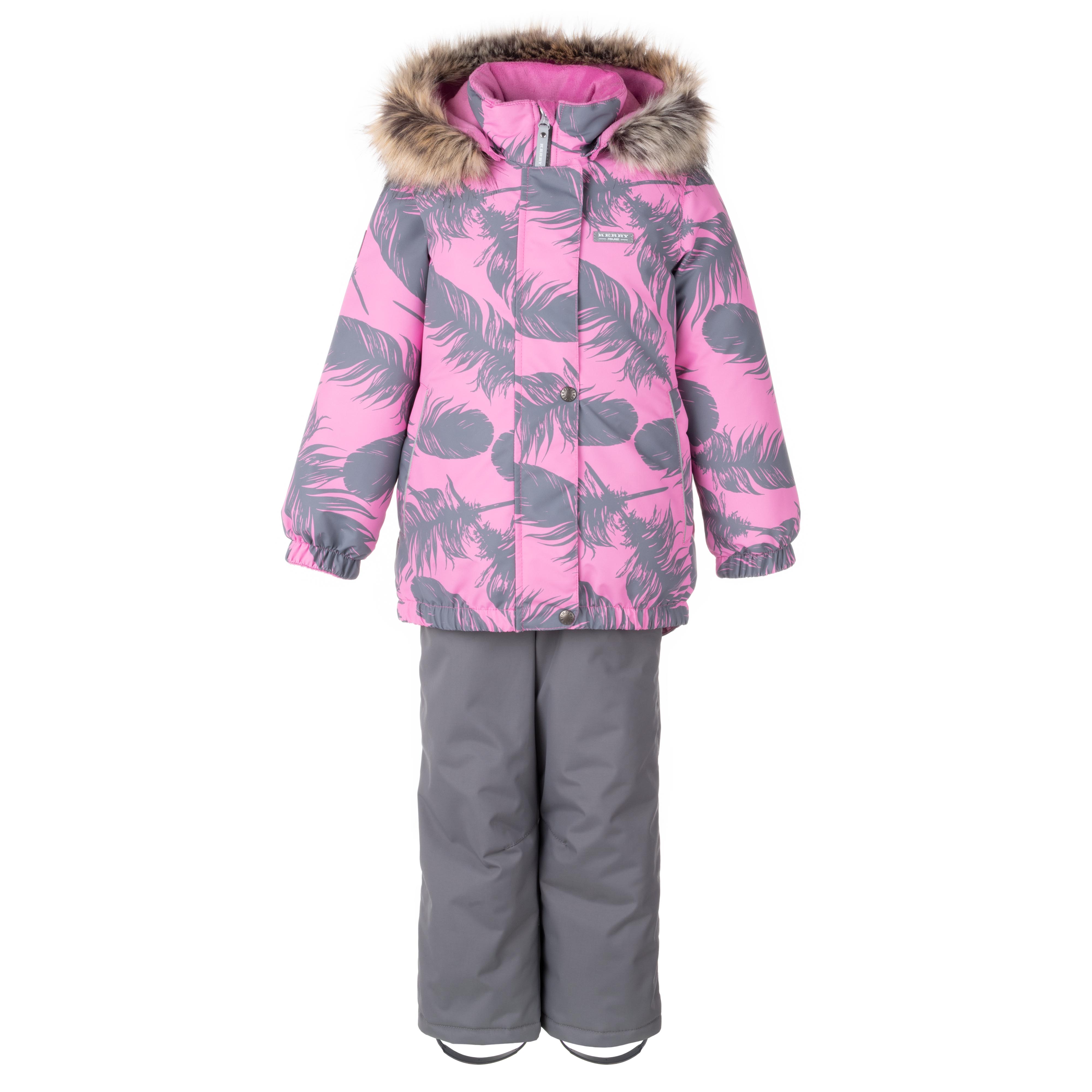 Комплект верхней одежды KERRY K23420 A, серый, розовый, 140