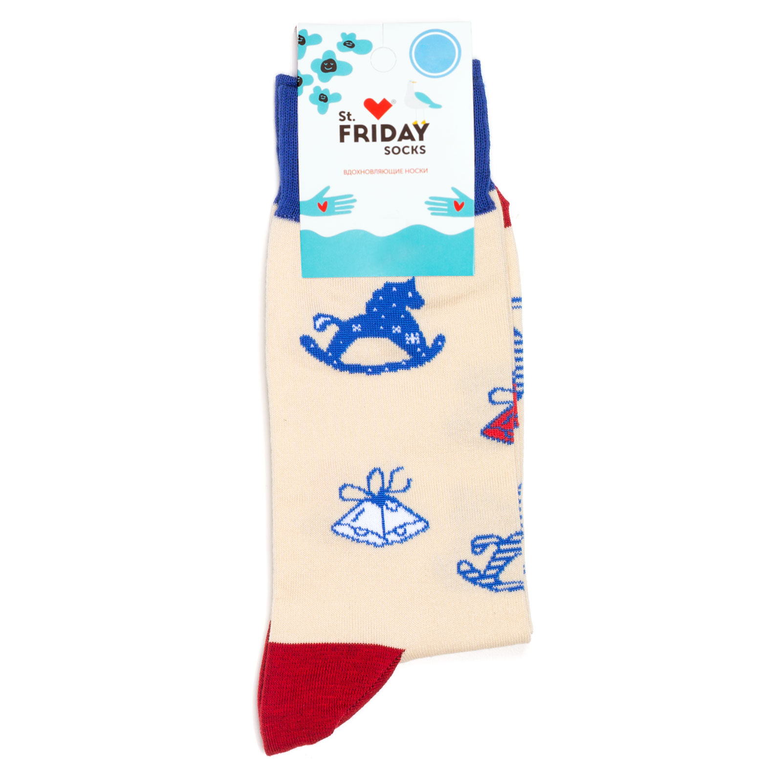 

Носки унисекс St. Friday Socks Konki-Gorbunki бежевый/синий 42-46, Konki-Gorbunki