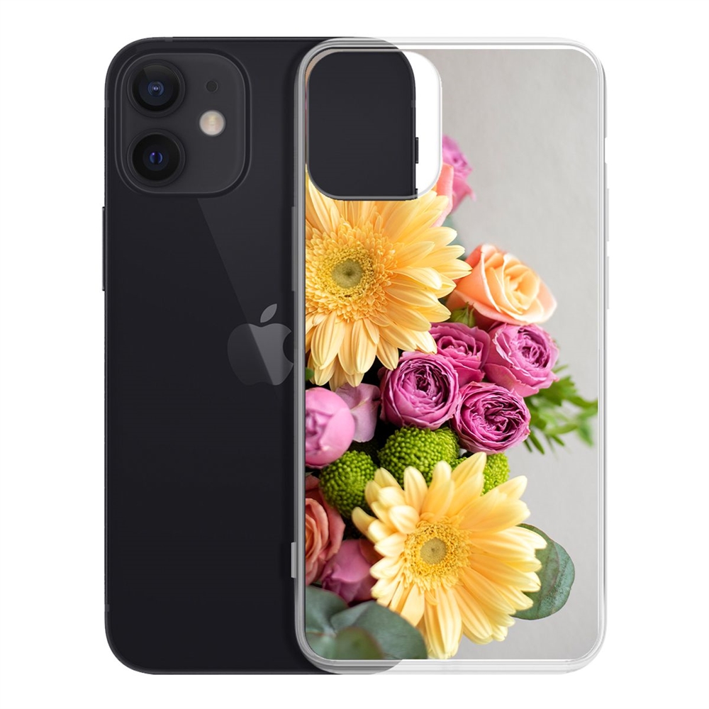 фото Чехол-накладка krutoff clear case букет для iphone 12 mini