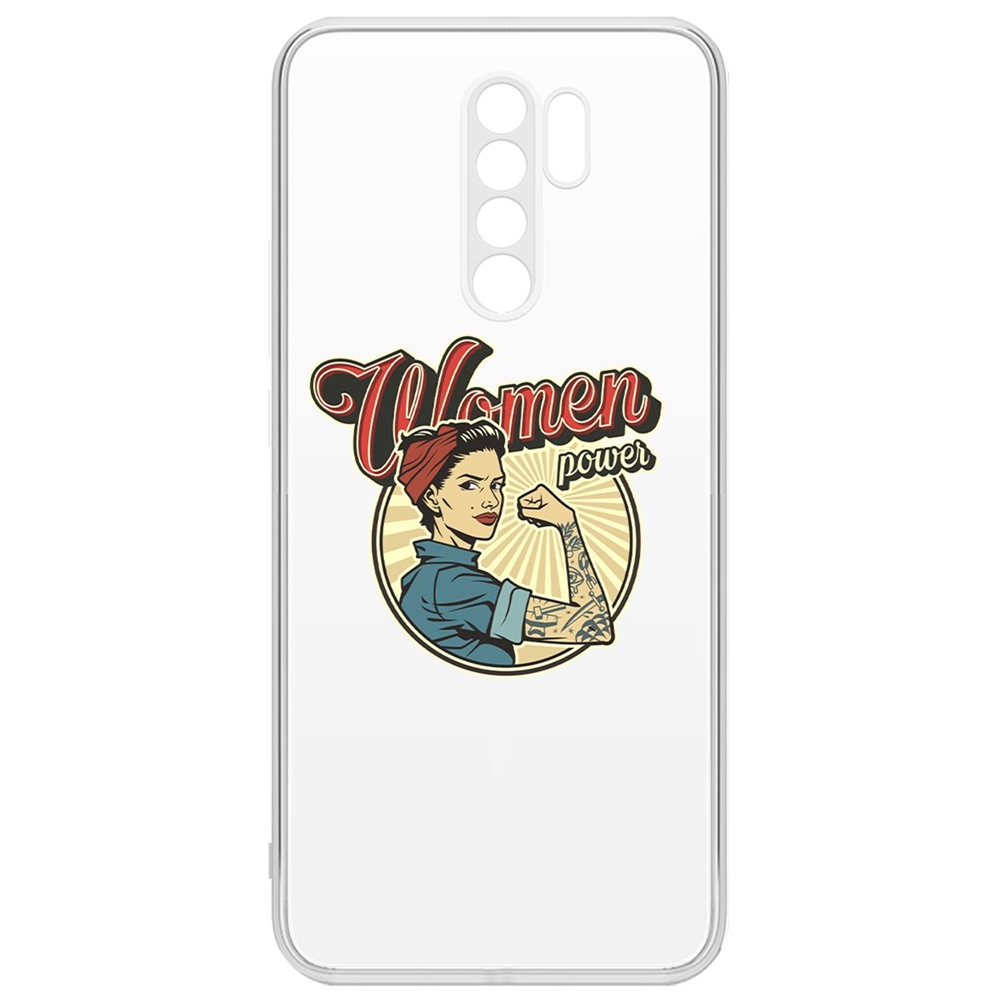 фото Чехол-накладка krutoff clear case women power для xiaomi redmi 9