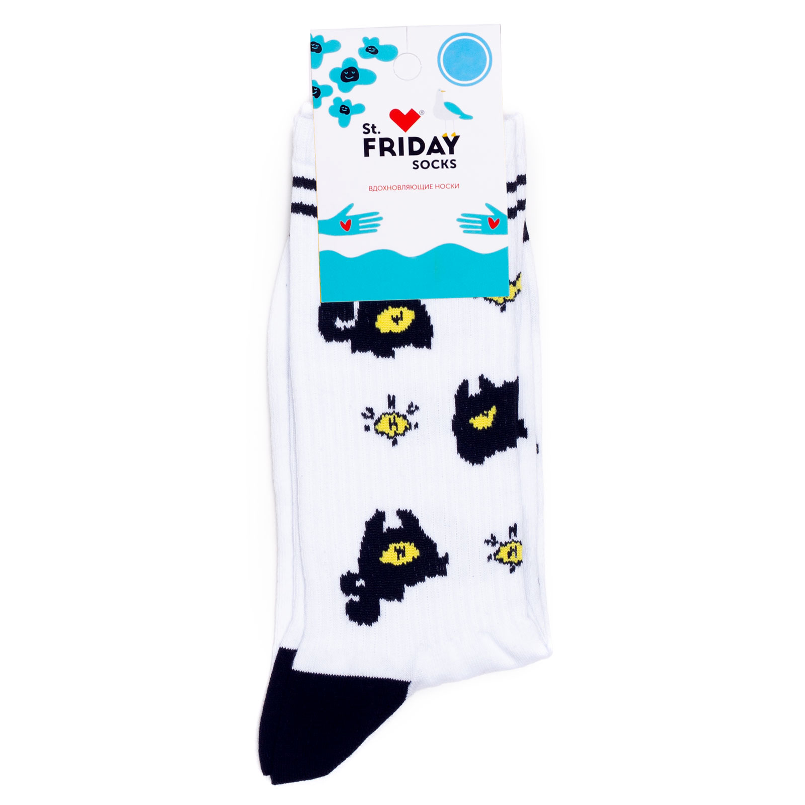 

Носки унисекс St. Friday Socks Cycloclyacsohvost белый/черный 42-46, Cycloclyacsohvost