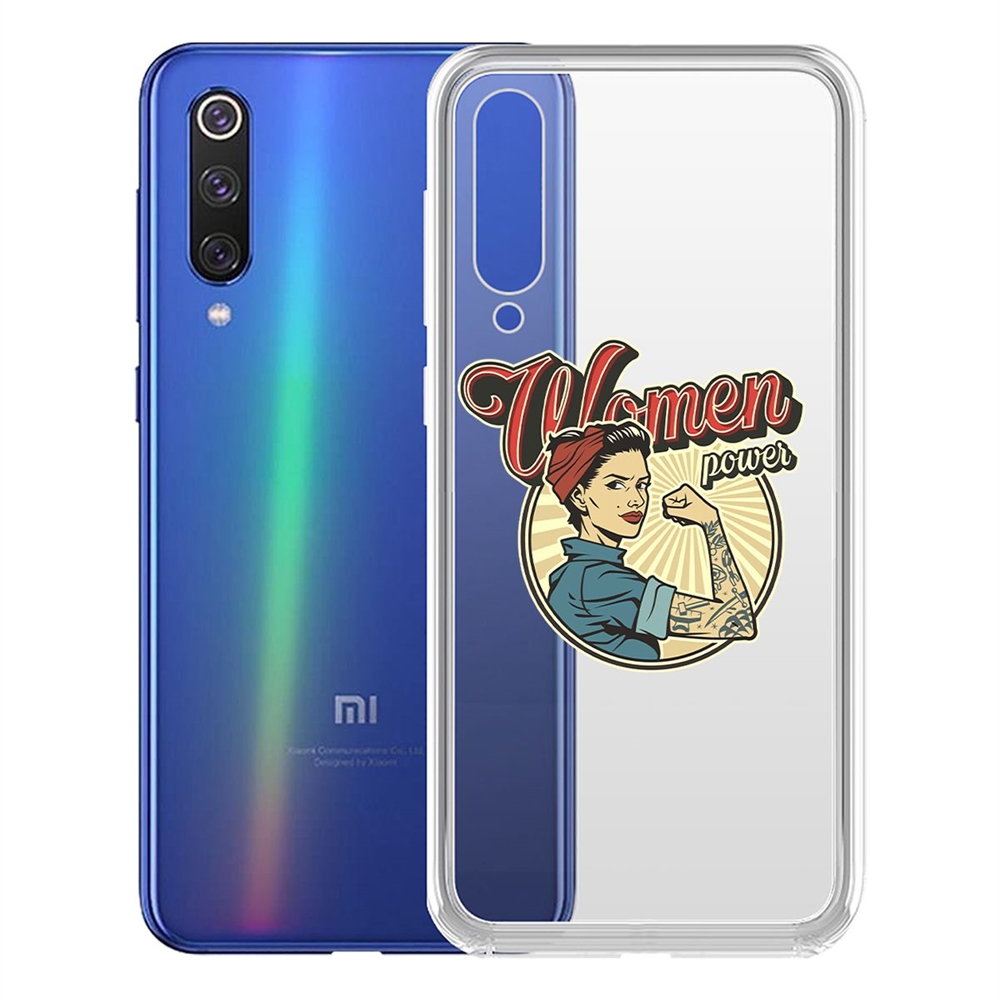 фото Чехол-накладка krutoff clear case women power для xiaomi mi 9