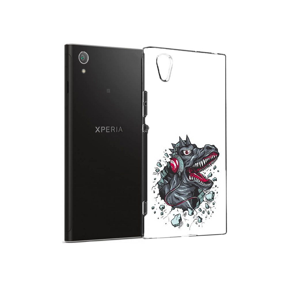 

Чехол MyPads Tocco для Sony Xperia XA1 Plus Нарисованный динозавр в наушниках, Прозрачный, Tocco