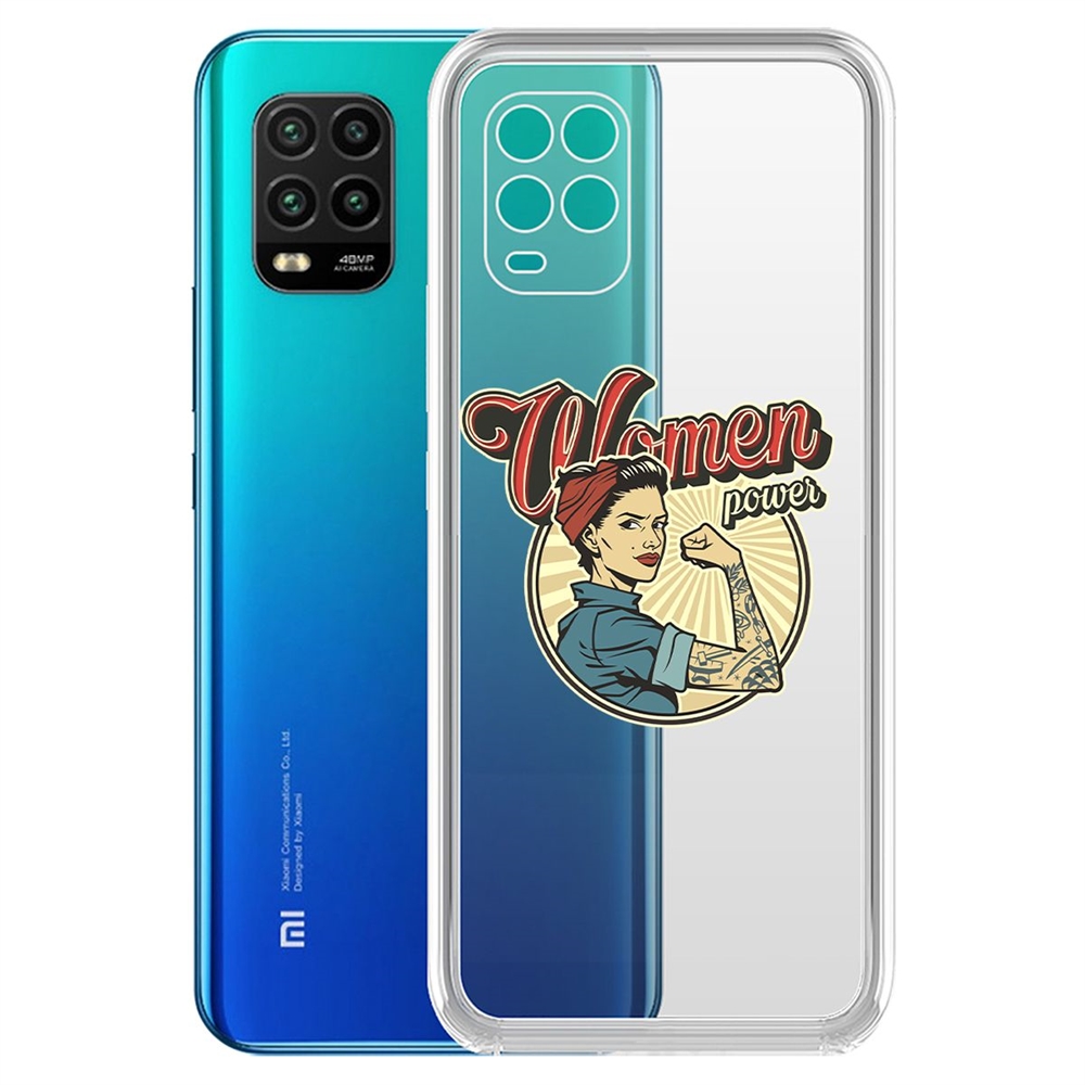 фото Чехол-накладка krutoff clear case women power для xiaomi mi 10 lite