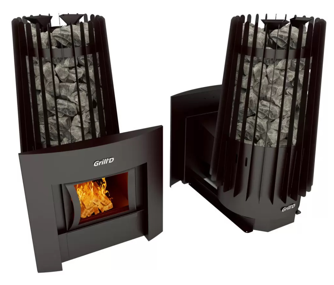 фото Дровяная банная печь grill'd cometa vega 180 long window max stone (серпентинит)