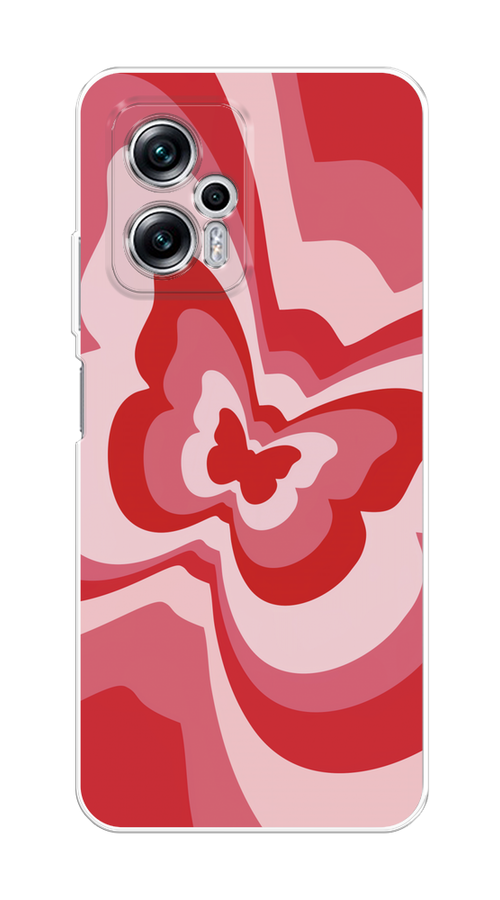 

Чехол на Xiaomi Poco X4 GT/Redmi Note 11T Pro "Бабочка в стиле хиппи", Красный;розовый, 315250-1