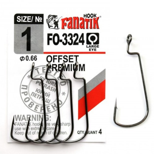

Крючки Fanatik офсетные FO-3324 №1 4 шт., 00-00023390