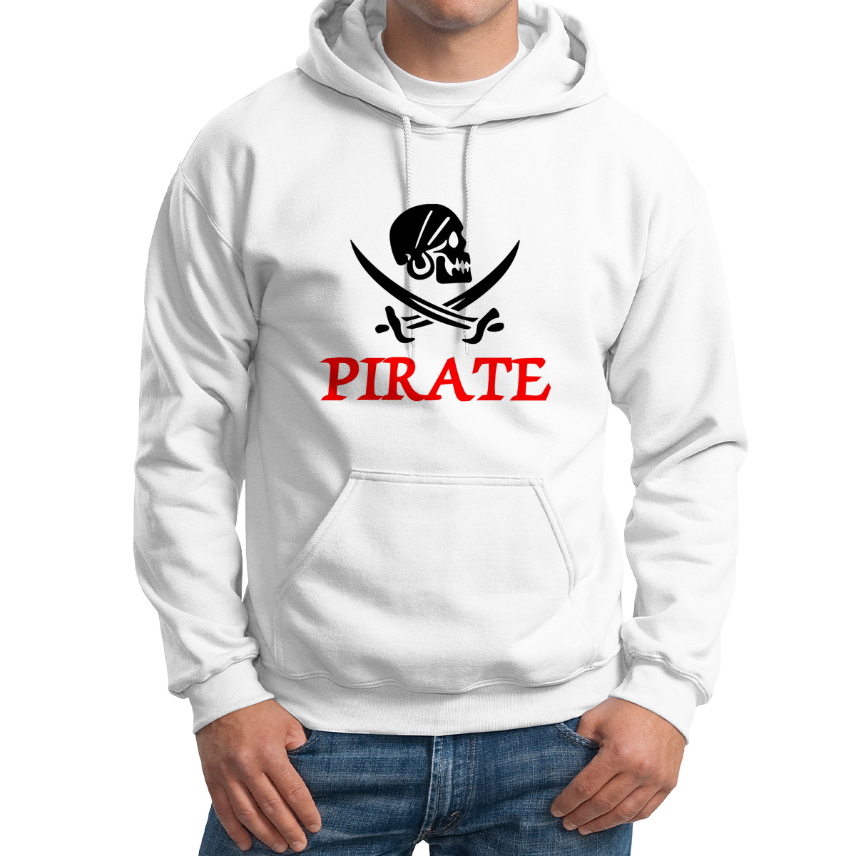 

Худи унисекс CoolPodarok пират белое 42 RU, Белый, 2M013194