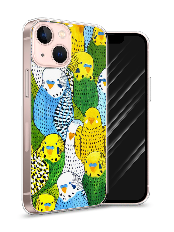 

Чехол Awog на Apple iPhone 13 mini / Айфон 13 mini "Попугаи", Разноцветный, 14150-1