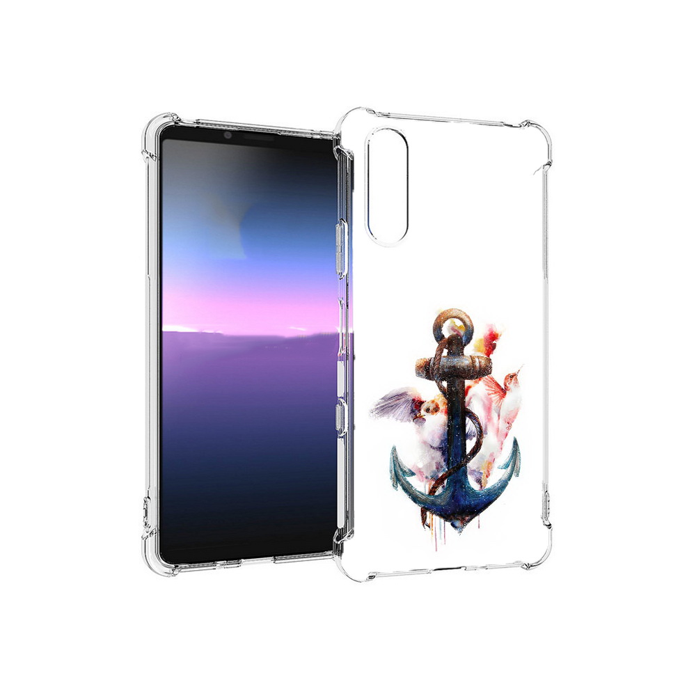 

Чехол MyPads Tocco для Sony Xperia 10 III якорь с птицами (PT161504.223.703), Прозрачный, Tocco